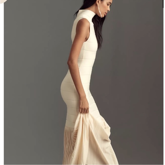 Anthropologie Ivory Sleeveless Maxi Dress - Picture 3 of 3
